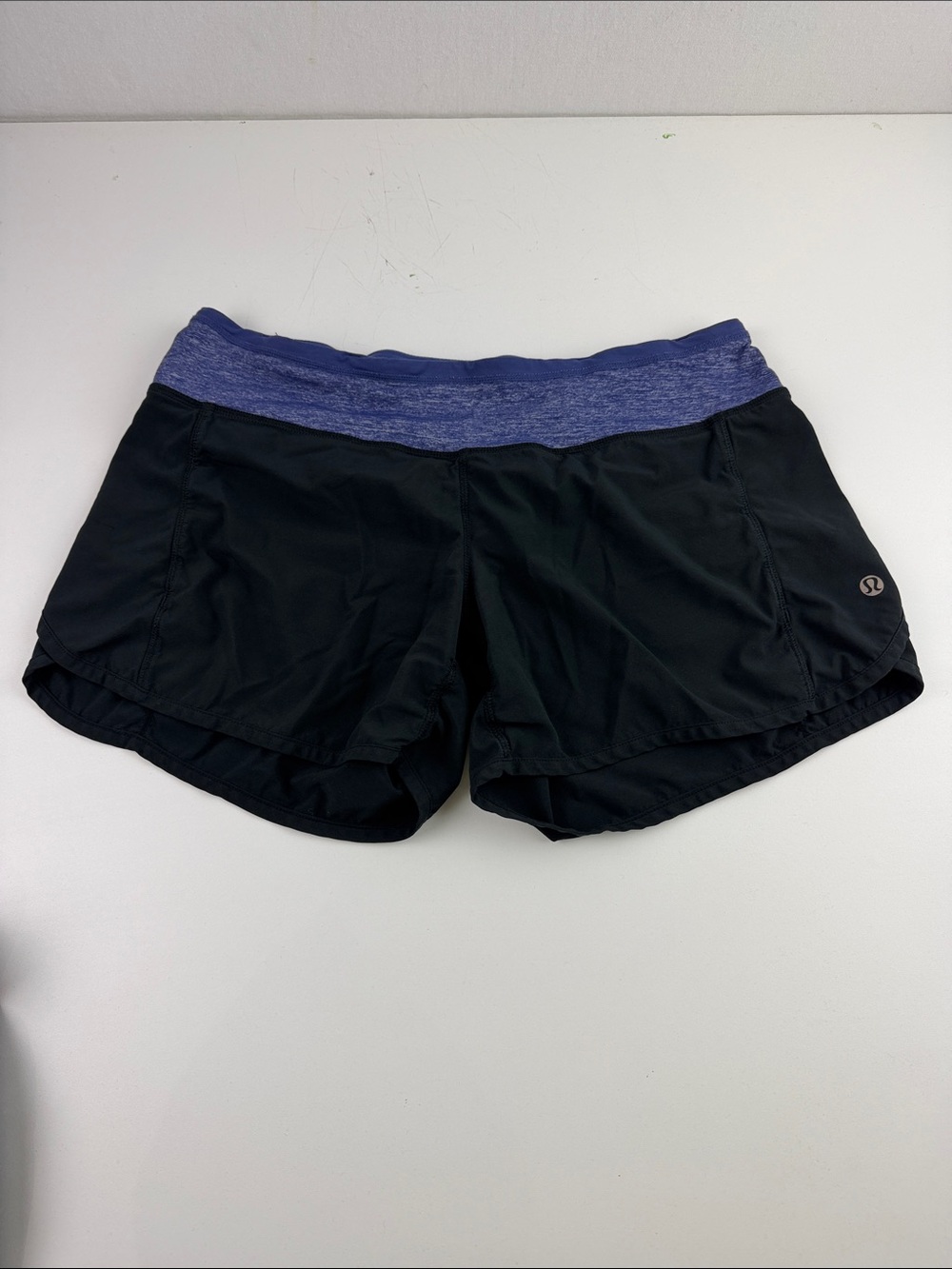 lululemon athletica Black Shorts with Purple Heather Waistband